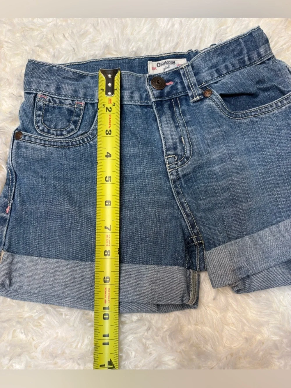 OshKosh girl cuffed denim shorts size 8